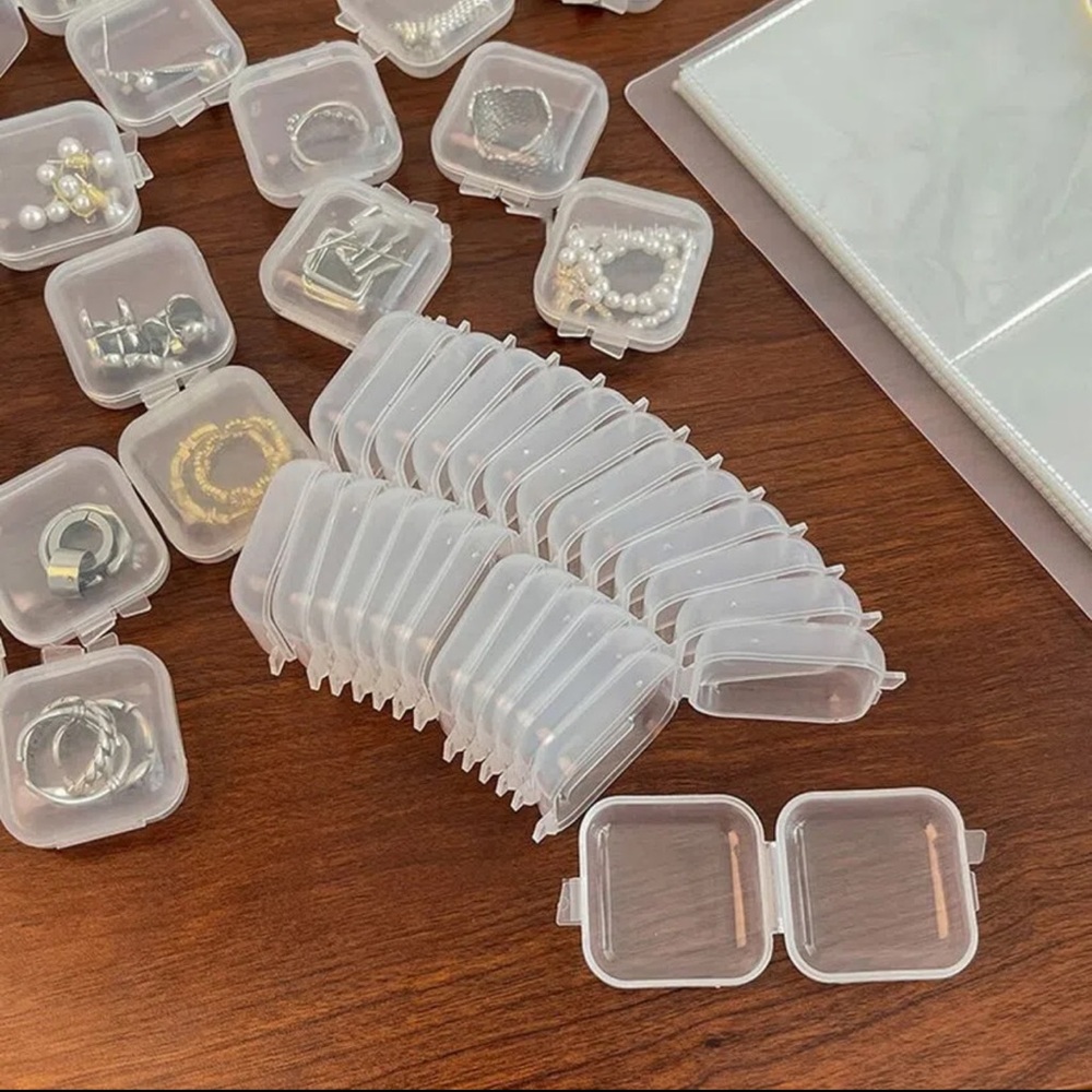🆕 10Pcs Transparent Jewelry Storage Box